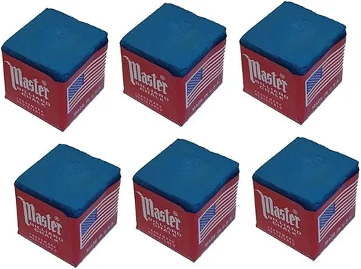 Master Set of 6 Blue Billiard Pool Cue Chalk