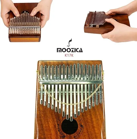 Moozica 17 Keys Kalimba Marimba, Solid Koa Wood Professional Thumb Piano Musical Instrument (Koa-K17K)