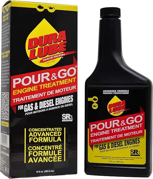 Dura Lube Just Pour & Go Engine Treatment for Gas and Diesel | 12oz., Single