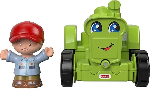 Fisher-Price Little People Toddler Toy Helpful Harvester Tractor, Farm Vehicle & Figure Set for Preschool Pretend Play Kids Ages 1+ Years