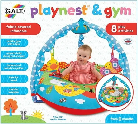 Galt Toys, Playnest & Gym - Farm, Baby Activity Center & Floor Seat, includes 1 x Inflatable ring