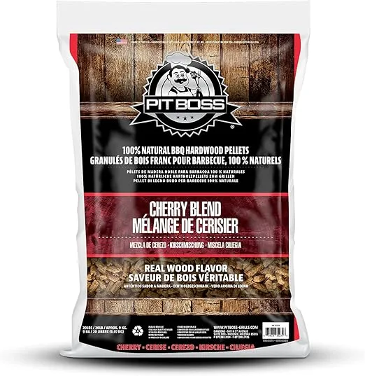 Pit Boss (20 pound Cherry Blend) All Natural Hardwood BBQ Wood Pellets for Pellet Grills and Smokers