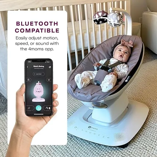 4moms MamaRoo Multi-Motion Baby Swing, Bluetooth Enabled with 5 Unique Motions, Rosewood