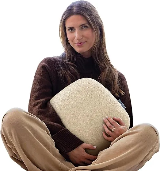Quiet Mind The Original Weighted Pillow for Adults - (Small, Cashew, 6 lbs) - Weighted Body Pillow - Versatile Cooling Body Pillow w/Stress Relief - Compact Hug Pillow for Adults
