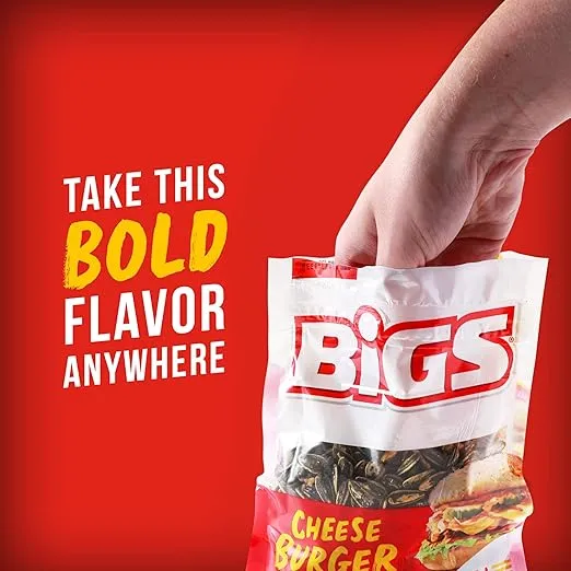 BIGS Cheeseburger Sunflower Seeds, Keto Friendly Snack, Low Carb Lifestyle, 5.35 oz. (Pack of 12)