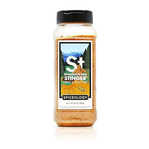 Sasquatch BBQ - Stinger - Sweet & Spicy Rub from Spiceology - Use On: Pork, Chicken, Steak, Prawns, Veggies and Wings - Barbeque Rubs, Spices and Seasonings - 24 oz