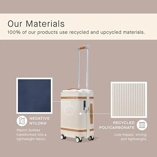 Paravel Aviator Luggage | Carbon-Neutral Travel Suitcase from Recycled Materials| Durable Luggage with Wheels| Scuba Navy