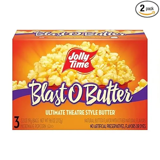 Jolly Time T Blast O Butter Microwave Popcorn, 3.2 Ounce (Pack of 3)
