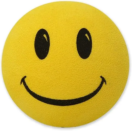 Happy Smiley Face Car Antenna Ball/Mirror Hanger/Fun Dashboard Buddy (Yellow)