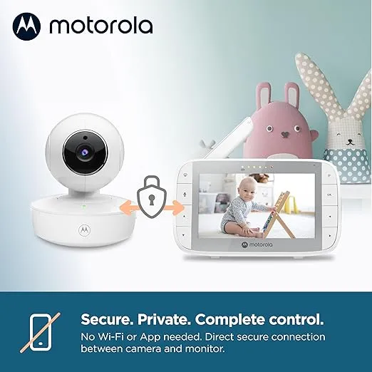 Motorola Baby Monitor VM36XL - Indoor Video with Camera, 480x272p, 1000ft Range, 2.4 GHz Wireless 5" Screen, 2-Way Audio, Remote Pan, Tilt, Zoom, Room Temperature Sensor, Lullabies, Night Vision
