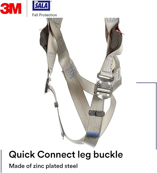 3M DBI-SalaExoFit X100 Comfort Vest Climbing Harness Fall Protection, OSHA, ANSI, Front and Back D-Rings, Quick Connect Chest and Leg Buckles, Zinc Plated Steel, 1401029, 2X