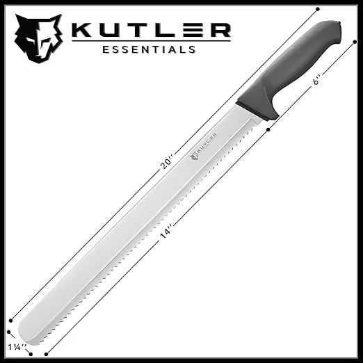 KUTLER Professional 14-Inch Bread Knife and Cake Slicer with Serrated Edge - Ultra-Sharp Stainless Steel Cutlery