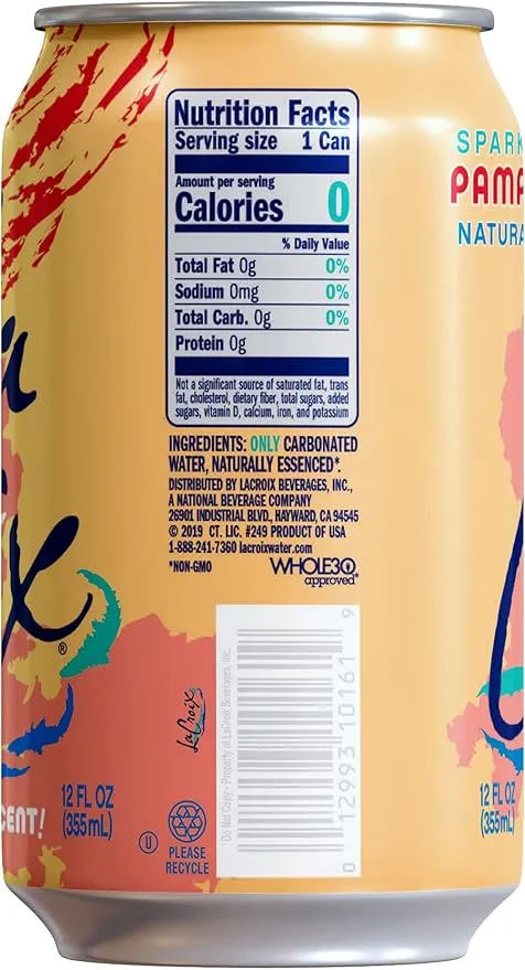 LaCroix Sparkling Water, Pamplemousse (Grapefruit), 12 Fl Oz (pack of 8)