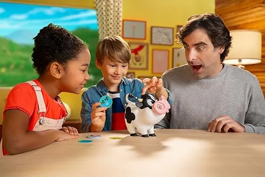 Goliath Moo Moo Achoo Game | Gather Clover Cards Before Moo Moo Sneezes Real Bubbles | 2-4 Players | Ages 4 and Up