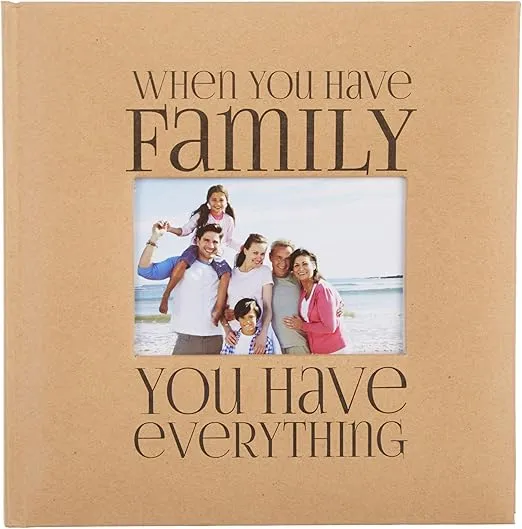 Malden International Designs 7091-26 Sentiments Family with Memo Photo Opening Cover Brag Book, 2-Up, 160-4x6, Tan