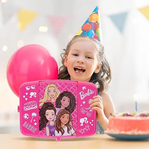 Townley Girl Barbie Beauty Vanity Set with Light-Up Mirror | Includes Lip Gloss, Eye Shadow, Brushes, Nail Polish, Accessories, and More! |Ages 3+ | Perfect for Parties, Sleepovers, and Makeovers