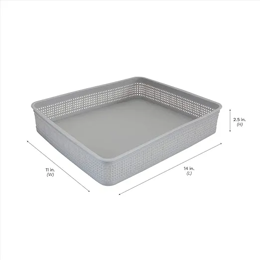 Simplify 10 Piece Organizing Set | Multiple Size Bins | Multipurpose | Office | Desk | Dorm | Bathroom | Storage Basket | Small Items | Accessories | Grey