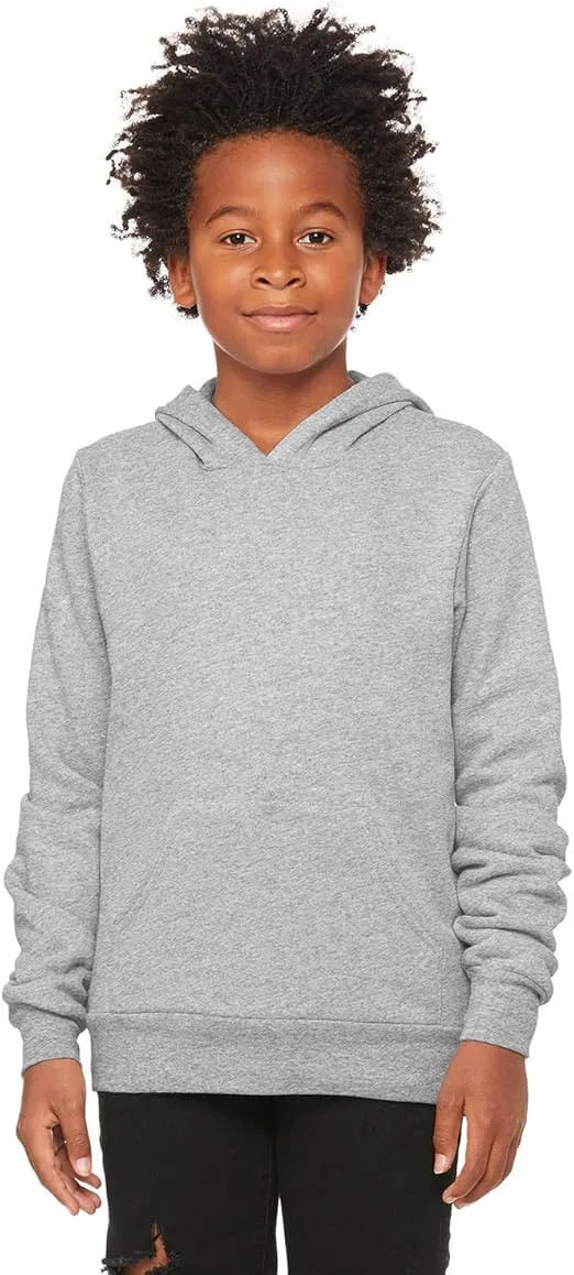 Bella + Canvas Youth Sponge Fleece Pullover Hooded Sweatshirt M ATHLETIC HEATHER