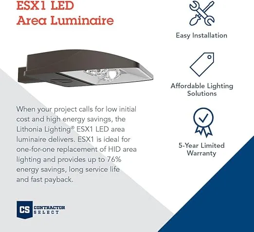 Lithonia Lighting ESX1 LED P4 5000K Outdoor Type 3 Optic MVOLT Universal Pole Mounting Bi-Level Area Light in Bronze