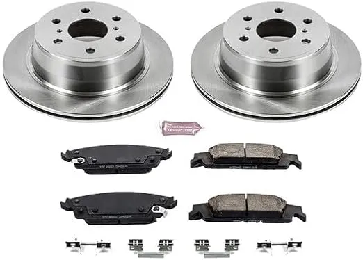 POWERSTOP KOE6562 Autospecialty Rear Replacement Brake Kit OE Brake Rotors and Ceramic Brake Pads For Cadillac Escalade Chevy Silverado 1500 Suburban Tahoe GMC Sierra 1500 Yukon