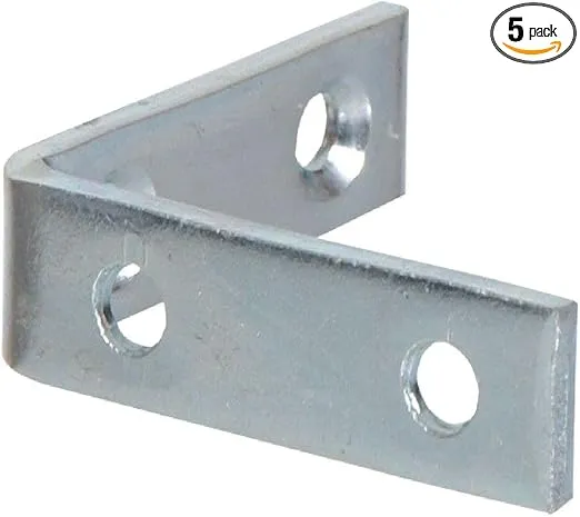 Hillman 851132 Zinc Corner Brace (6" x 1-1/8"), 5 Pack