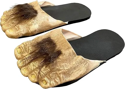 Billy Bob's Big Old Hairy Feet Costume Novelty Slippers, Large