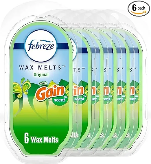 Febreze Wax Melts, Wax Melt Warmer Cubes, Wax Warmer Cubes, Gain Original Scent, 6 packs, 6 cubes each, Air Freshener