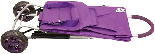 dbest products Trolley Dolly Purple Foldable Shopping cart for Groceries with Wheels and Removable Bag and Rolling Personal Handtruck Standard, 1 unit