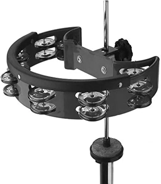 Stagg TAB-D BK Half Moon Plastic Base Hi-Hat Tambourine with 16 Jingles - Black