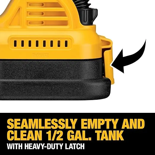 DEWALT 20V MAX Hand Vacuum, Cordless, for Wet or Dry Surfaces, 1/2-Gallon Tank, Washable Filter, Portable, Bare Tool Only (DCV517B)