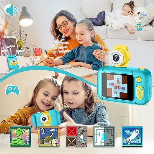 Kid Camera,ARNSSIEN Camera for Kid,2.4in IPS Screen Digital Camera,180°Flip Len Student Camera,Children Selfie Camera with Playback Game,Christmas/Birthday Gift for 4 5 6 7 8 9 10 11 Year Old Girl Boy