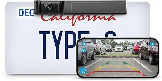 Type S True Wireless Solar Powered Backup Camera, 1080p FHD, App View Monitor, Universal Compatibility for Cars, Trucks, RVs, IP67 Waterproof, Parking Grid Lines, Front or Rear Mounting, Easy Install