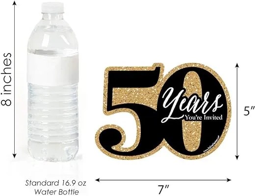 Big Dot of Happiness We Still Do - 50th Wedding Anniversary - Shaped Fill-In Invitations - Anniversary Party Invitation Cards with Envelopes - Set of 12