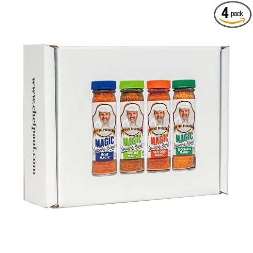 Chef Paul Prudhomme's Magic Seasoning Blends ~ Magic 4-Pack, Qty. 4 2-Ounce Bottles