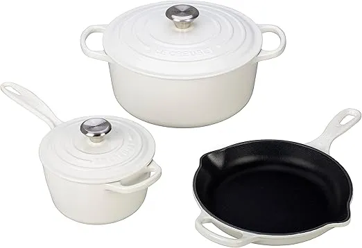 Le Creuset Enameled Cast Iron Signature Cookware Set, 5 pc. , White