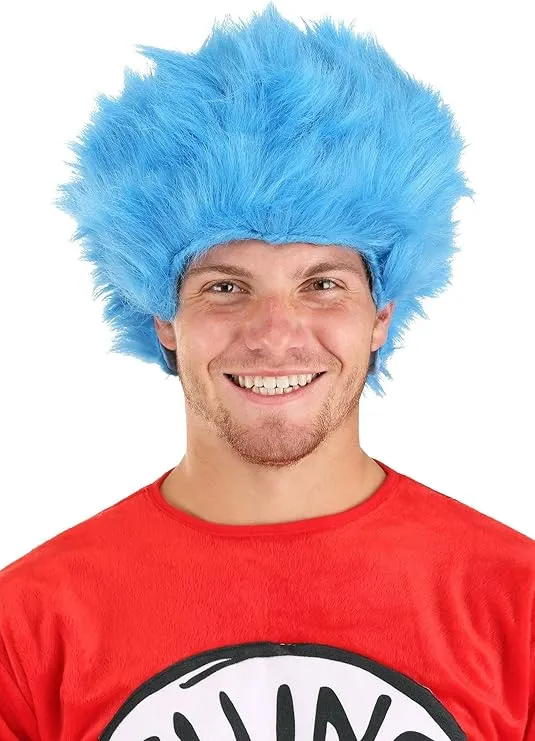 Dr. Seuss Thing Wig - Layered Synthetic Hair with Size Adjuster, Officially Licensed