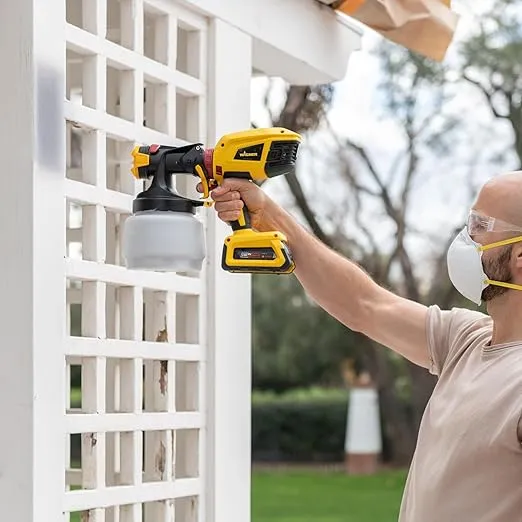 Wagner Spraytech 2454976 FLEXiO 3550 18V Cordless Handheld HVLP Paint Sprayer, Sprays Most Unthinned Latex, Includes Two Nozzles and Two Batteries, Complete Adjustability