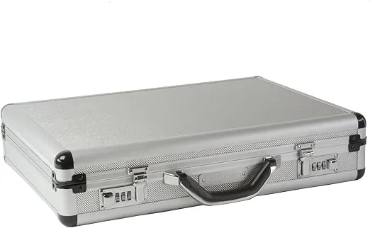Alpine Swiss Aluminum Attache Case Padded Laptop Briefcase Combo Lock Hard Sided