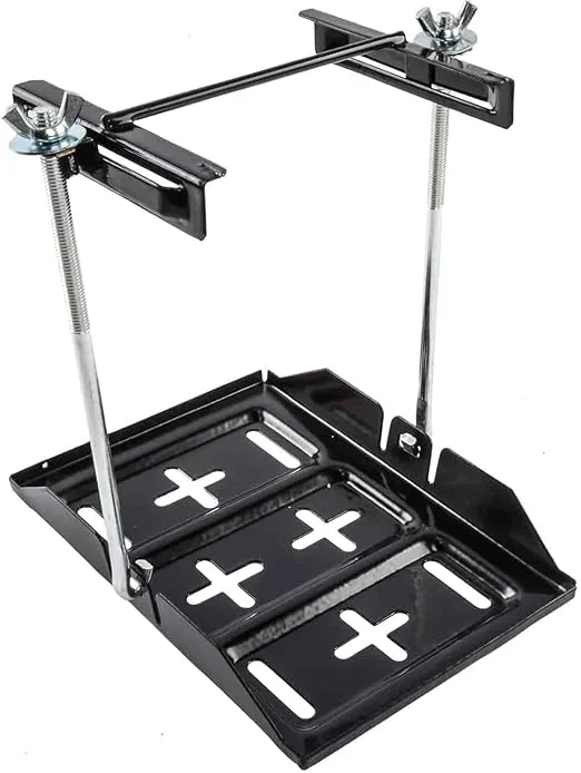 JEGS Steel Battery Tray Kit | Includes Tray, Hold Down, and Two J-Bolts | Corrosion-Resistant Vinyl Coating | 7” Wide By 11” Long | Made in USA