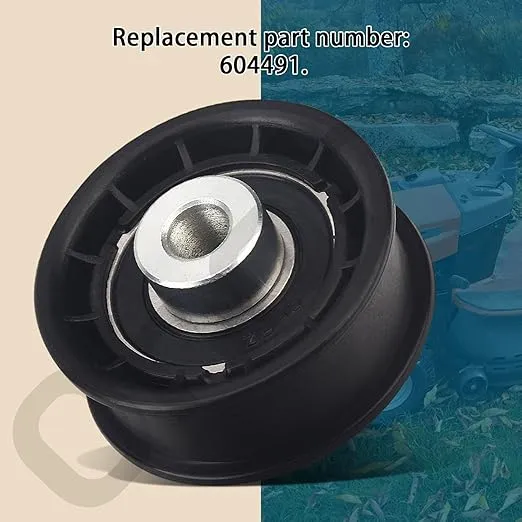 604491 Flat Idler Pulley Compatible with Hustler Raptor 931741 931881 931899 933069 933077 - Specification: ID 3/8", OD 2" (1)