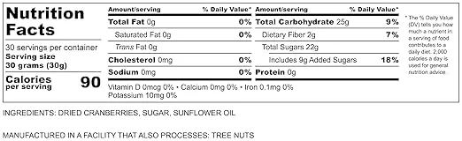 Dried Cranberries Original 2 Pound (32 oz) Batch Tested Gluten & Peanut Free | Resealable Bag | High in Antioxidant | Great for Salads, Cooking and Mixes | Sweetened