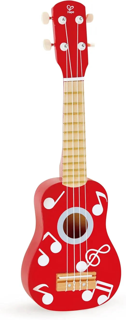 Hape Kid's Wooden Toy Ukulele in Multicolor