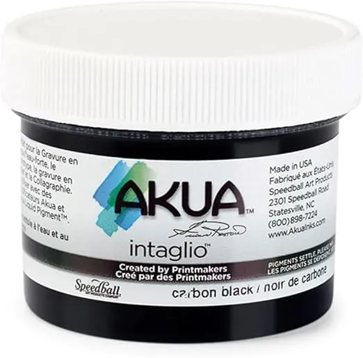 Akua Intaglio Water-Based Ink, 2-Ounce Jar, Carbon Black