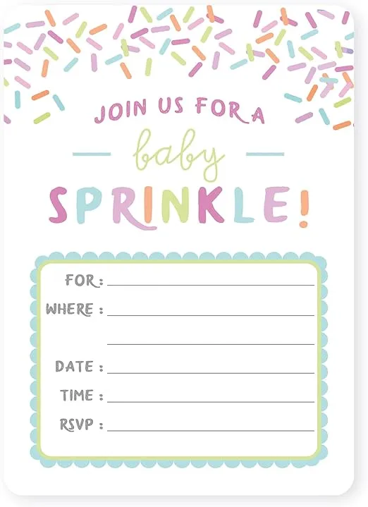 M Market On Mainstreet Baby Sprinkle Baby Shower Invitations, 25 Count