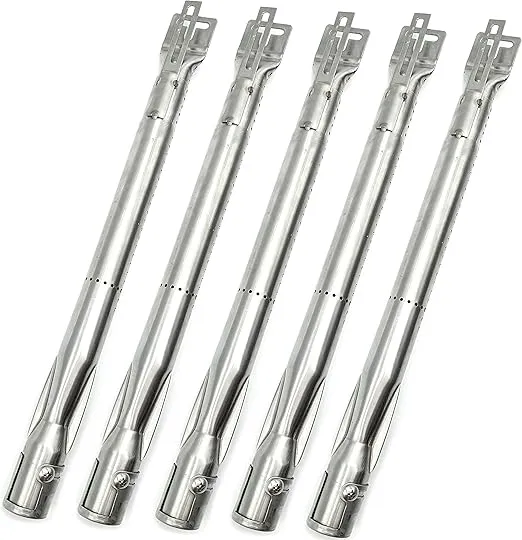 Gas Grill Burner Universal Stainless Steel Tube (Pack of 5) Extends from 14" to 19" BBQ Replacement Parts for Nexgrill, Brinkmann, Dyna-Glo, and Most Gas Grill Models