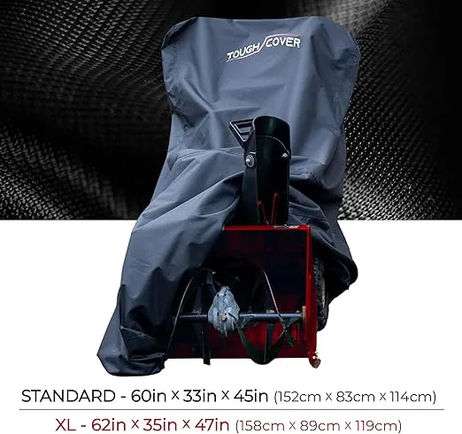 Tough Cover Snow Blower Cover Waterproof Heavy Duty 600D Marine Grade Fabric - Universal Snow Blower Cover Outdoor Protection Against Water, UV, Wind, (Black) - Snow Blower Covers - Snow Thrower Cover