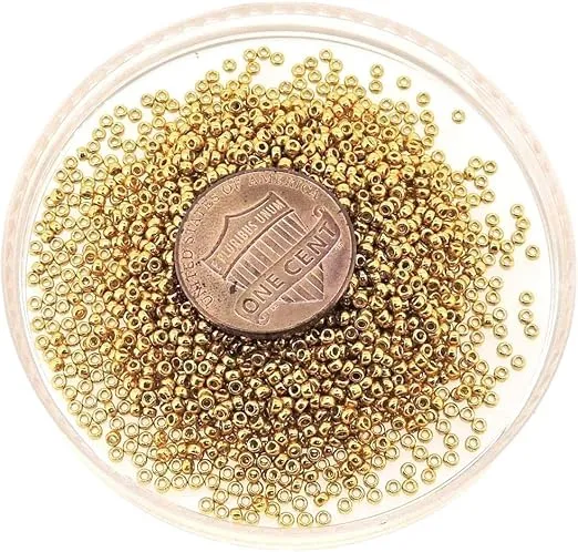 Miyuki Round Rocaille's Seed Beads Size 15/0 8.2g Duracoat Galvanized Gold