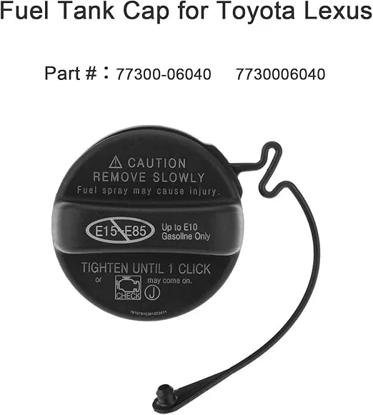 Fuel Tank Cap Assembly 77300-06040 Gas Cap Cover Compatible with Toyota Lexus - 4Runner Avalon Camry Corolla Highlander Matrix RAV4 Tacoma ES350 GS350 GS460 Year 2005-2015