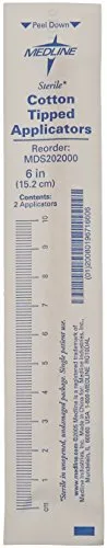Medline Sterile Cotton-Tipped Wood Applicators, 6", Medical Supply Essentials, 2/Pack, Pack of 5