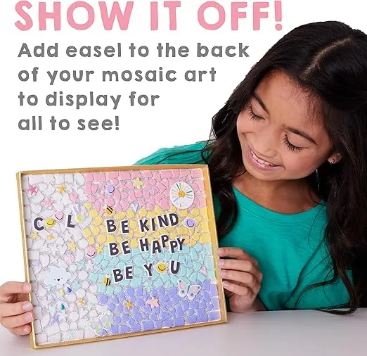 Creativity for Kids Rainbow Mosaic Craft Kit: Valentine Craft Kit for Kids, Gifts for Girls and Boys Ages 7-10+, Diamond Painting for Kids